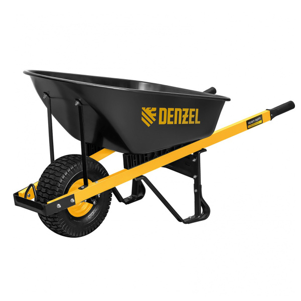 Тачка строительная, усиленная, объем 140 л, 230 кг, колесо 15х6.00-6// Denzel