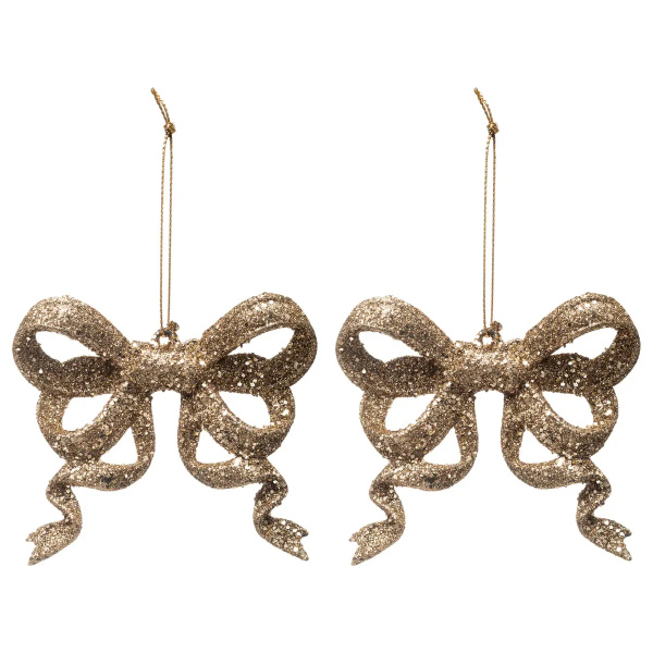 Набор подвесных украшений Feeric Золотые бантики 2 шт 8х1х9 см 175893