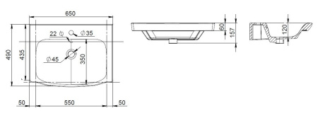 Умывальник мебельный  АМ.РМ Like, 65 см, белый, M80WCC0652WG