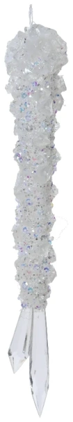 Украшение подвесное Decoris Сосулька белый/ирис 23 см 518990