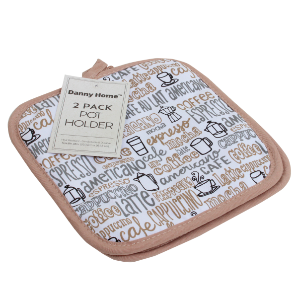 Набор кухонных прихваток Danny Home Кофе 2 шт 20х20 см