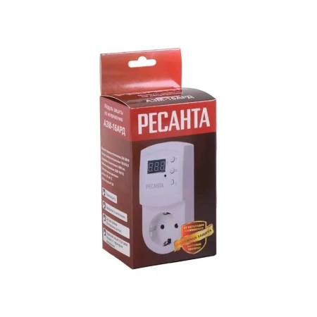 Блок защиты по напряжению Ресанта АЗМ-16АРД регулируемый (с дисплеем ,в розетку)