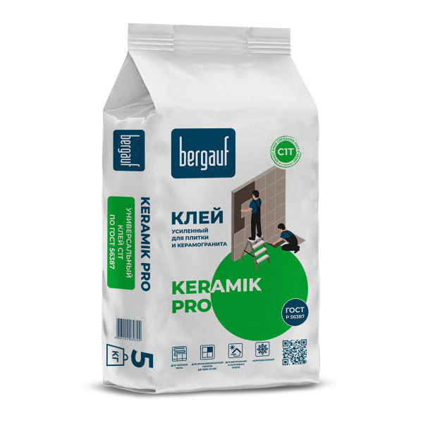 Bergauf Keramik Pro клей усиленный для керамической плитки, 5 кг