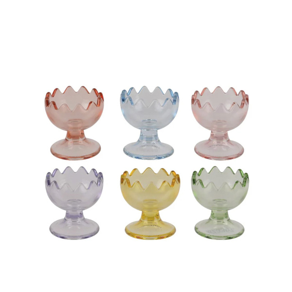 Подстака для яйца Decoris Easter in tulips 5,5х5,5 см прозрачное стекло, 6 цвет 873307