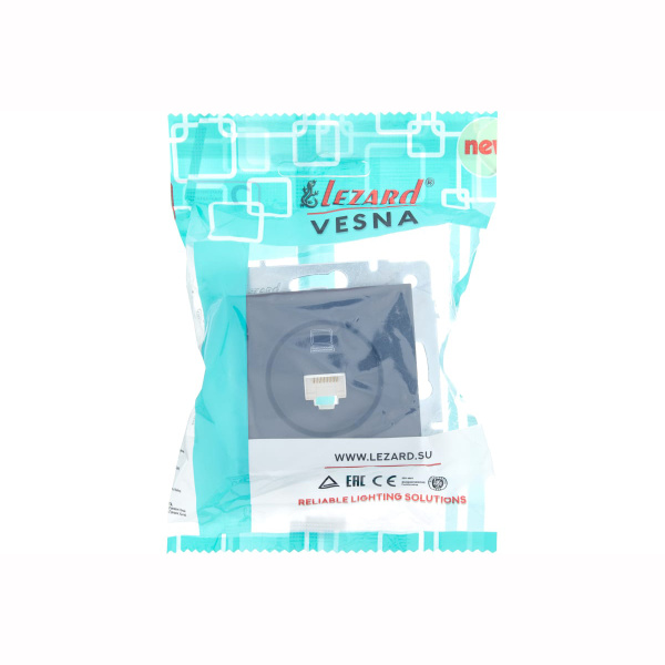 Розетка VESNA 742 3488 139 компьютерная графит (механизм)