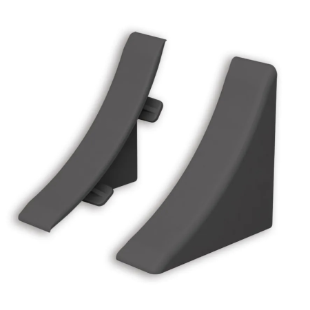 Набор комплектующих к плинтусу для столещницы  "Идеал" (1 набор во флоупак), 007-О Черный глянцевый