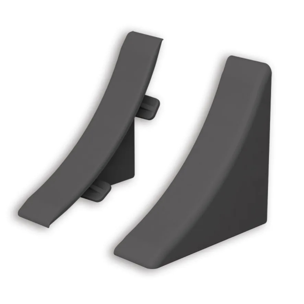 Набор комплектующих к плинтусу для столещницы  "Идеал" (1 набор во флоупак), 007-О Черный глянцевый