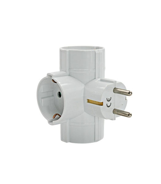 Тройник электрический VT/TRIPLO/16A/WHT/TRIPPLE SOCKET