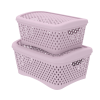 Набор корзинок Альт-Пласт Ромбики с крышками 2шт пепел розы АП 418