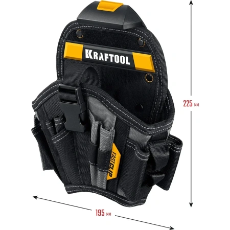Кобура для шуруповерта KRAFTOOL KH-17 большая, с быстросъёмным креплением, FastClip, 17 карманов и п