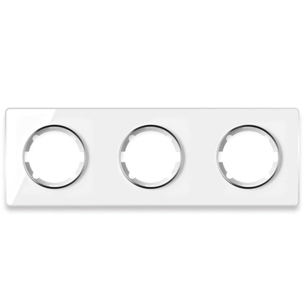 Рамка горизонтальная стеклянная тройная , цвет белый 2Е52301300