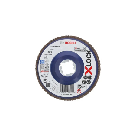 ШЛИФКРУГ ЛЕПЕСТКОВЫЙ X-LOCK  X571 BEST FOR METAL 125ММ G40 ПРЯМ. ПЛАСТИК