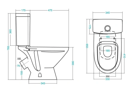 УНИТАЗ-КОМПАКТ Santek ЛИГА 2РА ДС МЕ 1WH302141