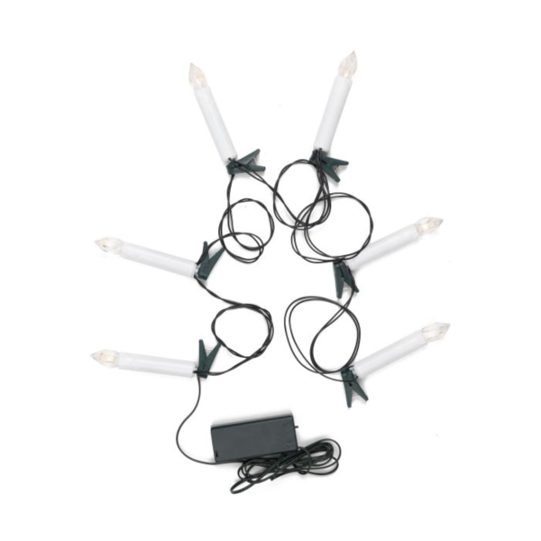 Новогодняя электрогирлянда MAGIC TIME Волшебство LED свечи на клипсах 6 LED ламп 150 cм теплый белый