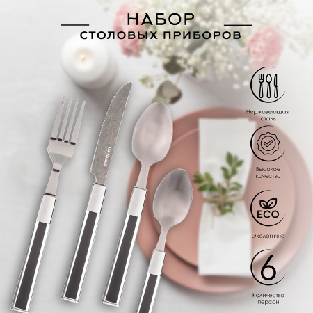 Набор столовых приборов SG TAMARIS BLACK  24 предмета 134932E