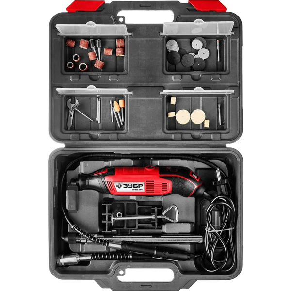 Гравер электрический ЗУБР 160 Вт, d 3.2 мм, 41 предмет кейс (ЗГ-160 КН41)