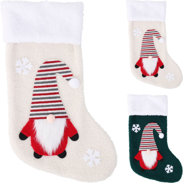 Носок для новогодних подарков Гном 43 см 2 цвета в ассортименте AAO200030 К