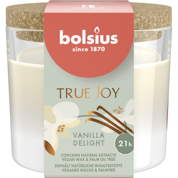 Аромасвеча Bolsius в стакане Vanilla delight 66х83 мм 21 ч.с пробковой крышкой