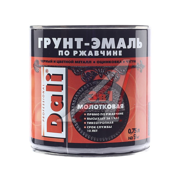 Молотковая ГРУНТ - ЭМАЛЬ по ржавчине "DALI" 0,75 л -бронзовый Молотковая ГРУНТ - ЭМАЛЬ по ржавчине "DALI" 0,75 л -бронзовый