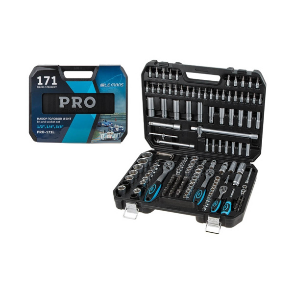 Набор головок и бит 171пр. 1/4",3/8",1/2" PRO STARTUL LE MANS (PRO-171L), арт.PRO-171L