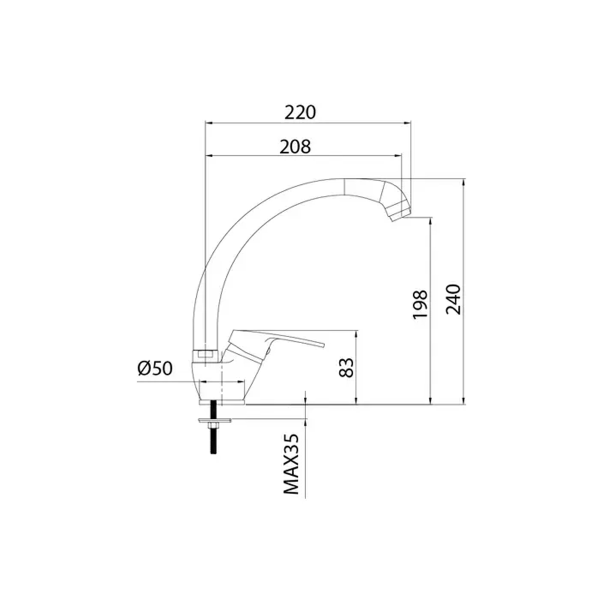 Смеситель д/к, Meal, Milardo, M05SB0JM05 Смеситель д/к, Meal, Milardo, M05SB0JM05