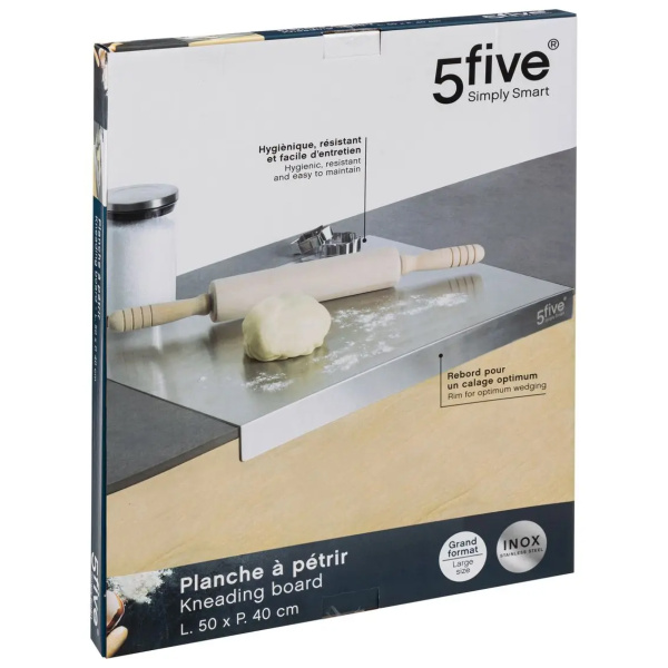 Доска 5Five для замешивания теста 50х40 см метал 179748