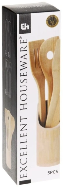 Набор кухонных принадлежностей Excellent Houseware в подставке 5 предметов бамбук 784610060 К