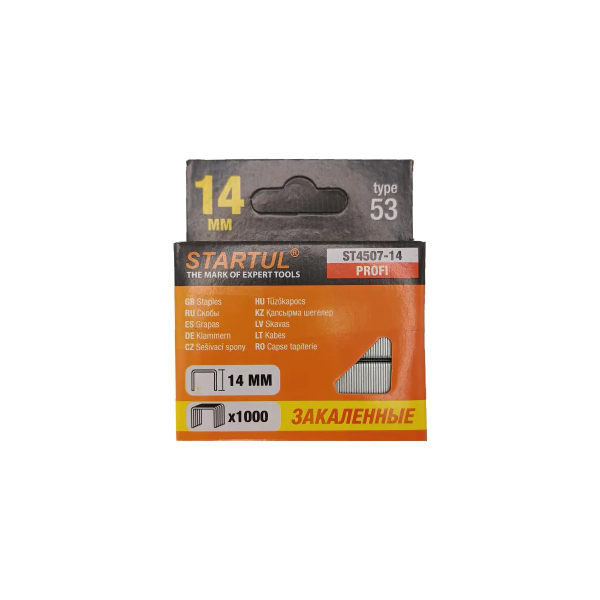 Скобы закалённ. 14мм тип 53 (1000шт) STARTUL PROFI (ST4507-14)
