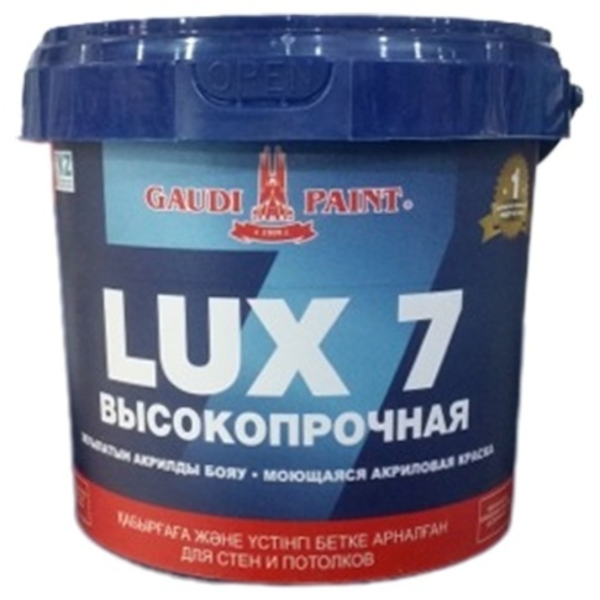 Краска акриловая Гауди "LUX 7", база А, белая 0,9 л Краска акриловая Гауди "LUX 7", база А, белая 0,9 л