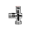 Кран шаровой угловой для бытовой техники 1/2" х 3/4" н/н (ручка сверху) ХРОМ-POLISH.латунь,ГОСТ, MPF