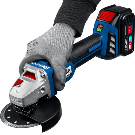 Бесщеточная УШМ ЗУБР 20В,Профессионал, 1 АКБ (4Ач), в сумке, AB-125-41