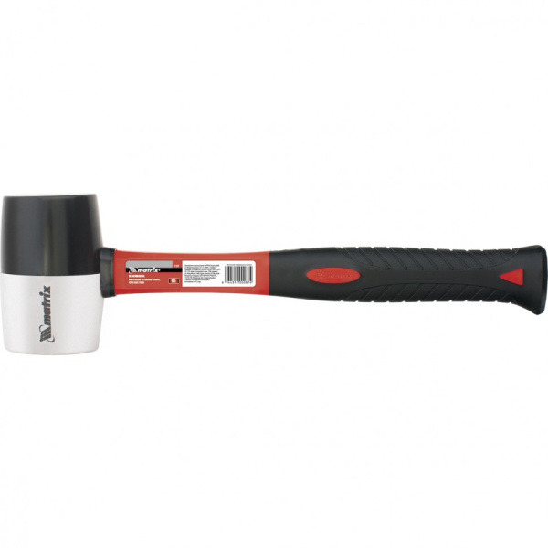 Киянка резиновая, 450 г, черно-белая резина, фибергласовая рукоятка// MATRIX