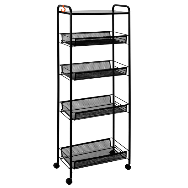 Этажерка универсальная ЗМИ Ладья 25 на колесах, черная