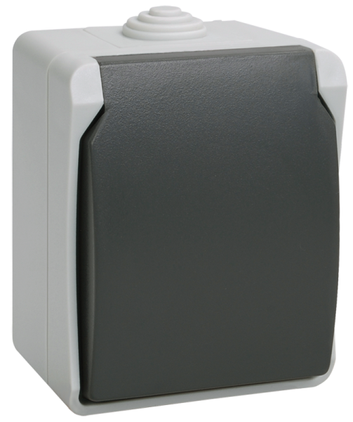 Розетка ИЭК РСб20-3-ФСр 1-м ОП  с заземл. с крыш. ФОРС IP54  132428