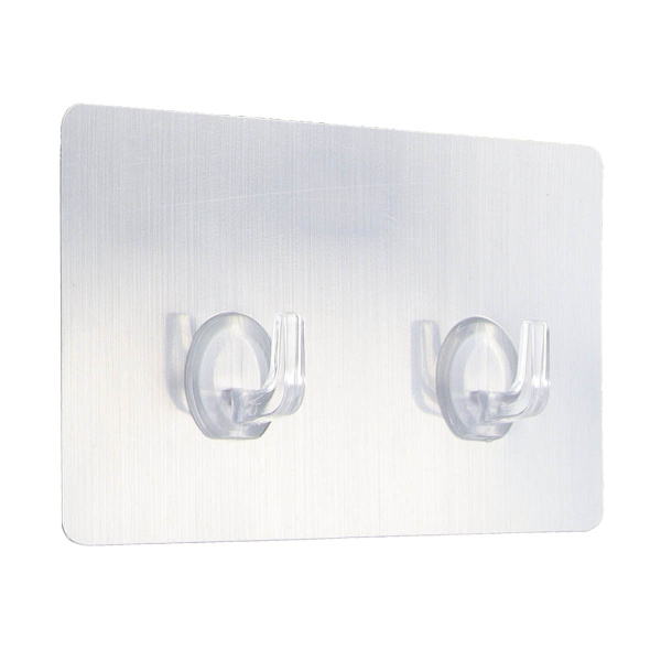 Крючок для ванной двойной Tendance серебро адгезивное крепление 9067180