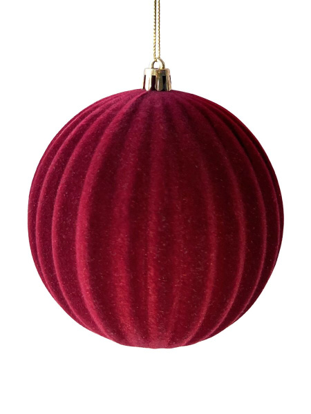 Шар елочный Magic Time D 10 см красный бархат 94701