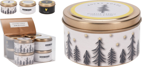 Аромасвеча в жестяной банке 8х5 см 3 вида в ассортименте 420213630 К