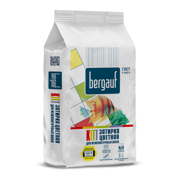 Bergauf KITT- затирка белая для межплиточных швов 25кг.