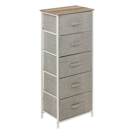 Комод текстильный 5Five 5 секций 45x30x114см серый 193571A