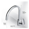 Смеситель д/к AM.PM F8007700 Like, с каналом для питьевой воды, хром, шт.