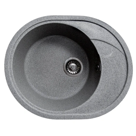 Кухонная мойка GranAlliance G-33, темно серый,овальная: 575х465х200 мм