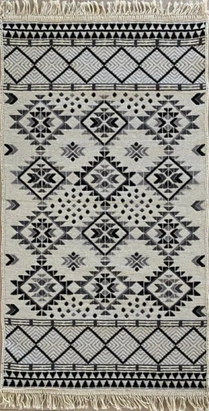 Коврик KILIM GOLD 80х150 см хлопок, серый 60034