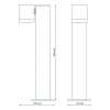 Св-к Gauss Садово-парковый Sonata ландашафтный. Max 35W GU10.163*110*440mm.170-240V/50Hz .IP54 GD156