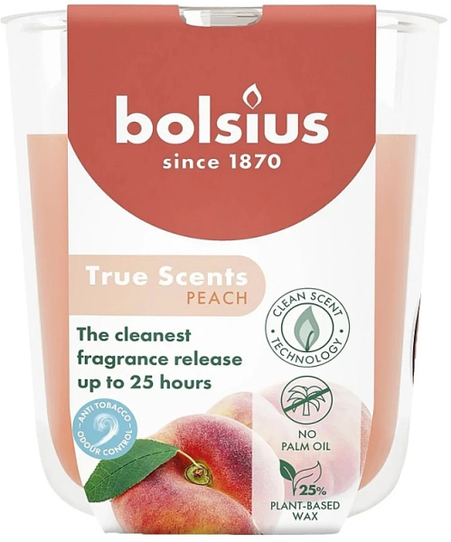 Аромасвеча в стакане Bolsius True Scents 8x7,3 см Peach