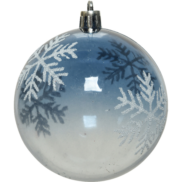 Шар елочный 8 см со снежинкой синий 020987 Kmg