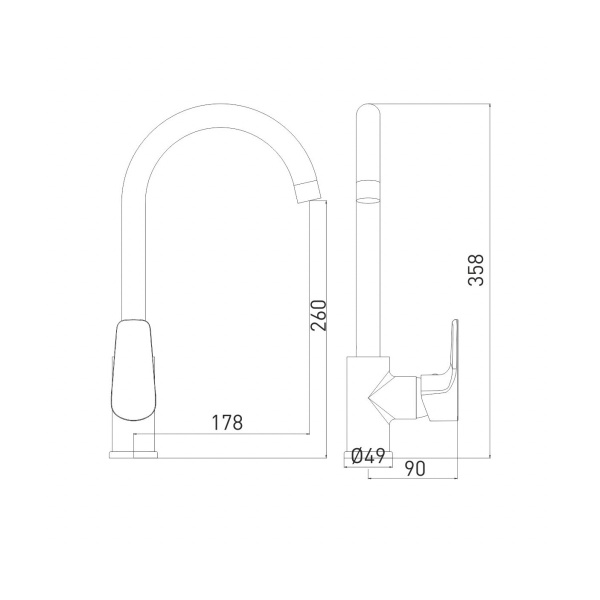 Смеситель д/к Gross Aqua Evo 3118297MW-В02