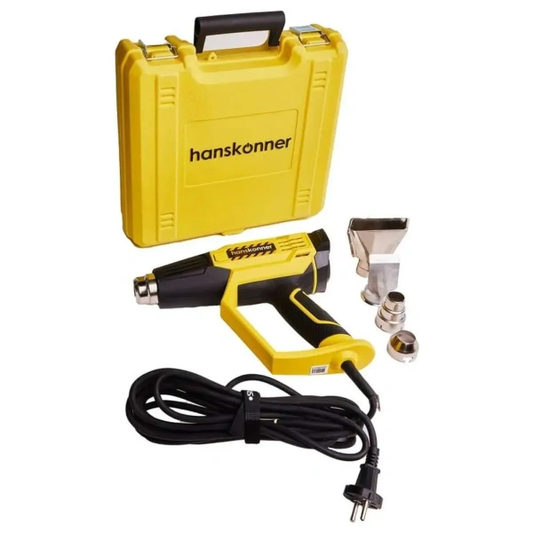 Фен технический Hanskonner HHG2023CD, 2300 Вт, 50/50-650C, 250-500л/мин, КЕРАМ., ЖК-дисп., кейс