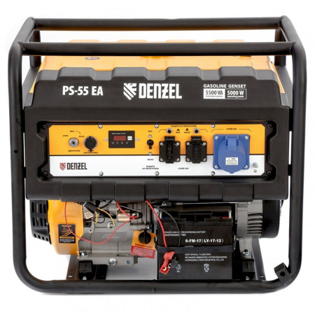 Генератор бензиновый PS-55EA, 5,5 кВт, 230В, 25л, коннектор автоматики, электростартер// Denzel