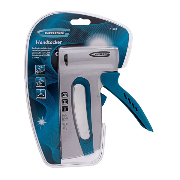 Степлер GROSS мебельный алюминиевый корпус тип скобы 13, 53, 300, 6-16мм