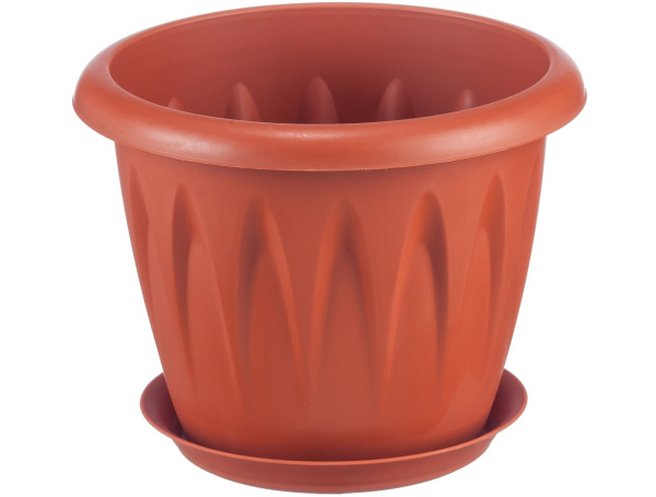Кашпо IDEA АЛИЦИЯ D140мм 1л с поддоном Терракотовый